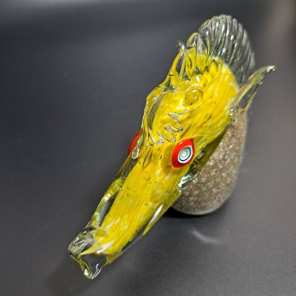 Murano Glass Horse Head Sculpture Silver Leaf Detailing Vintage Damaged - Picture 7 of 12